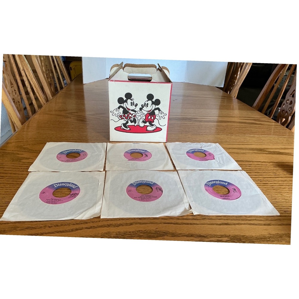 Vintage 1979 My First Walt Disney Record Collection 45 RPM 7" Vinyl 6 Records